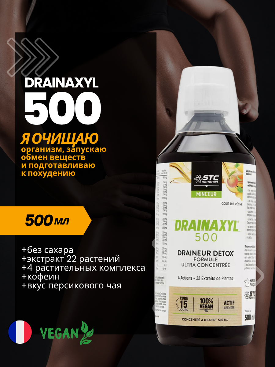 Жиросжигатель STC Nutrition DRAINAXYL, персиковый чай, для похудения, 500 мл