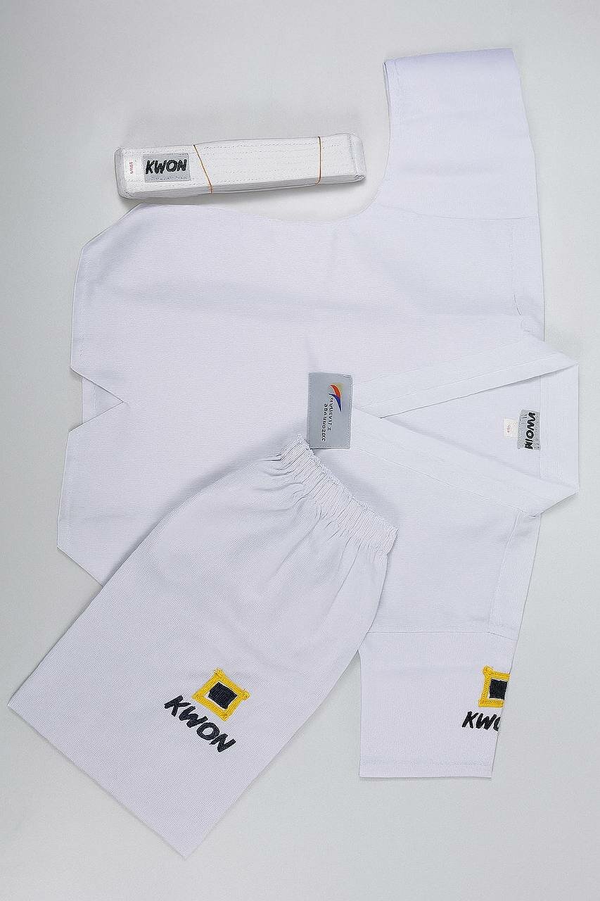 Кимоно с поясом  120, сертификат WT, размер 120, white — фото 1