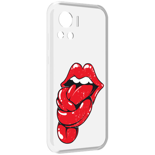 Чехол MyPads яркие губы с языком для Motorola Edge 30 Ultra задняя-панель-накладка-бампер