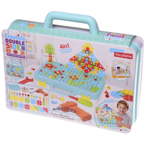 Конструктор с шуруповертом Creative Double Sided Box 4в1, 252 детали