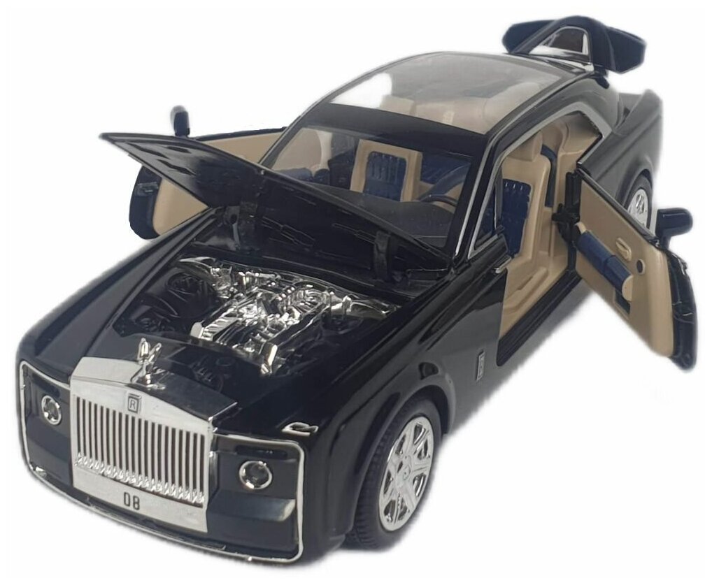 Модель металлическая Лимузин Rolls-Royce Sweptail 1/24 свет, звук M929E (Цвет: Черный)