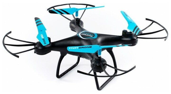Квадрокоптер  Silverlit Flybotic Stunt Drone, черный/голубой
