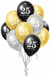 Набор воздушных шаров с рисунком юбилей 25 лет - 10шт 30см
