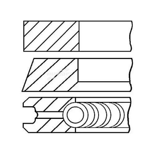 GOETZE 0843300000 Комплект поршневых колец для 1 цилиндра