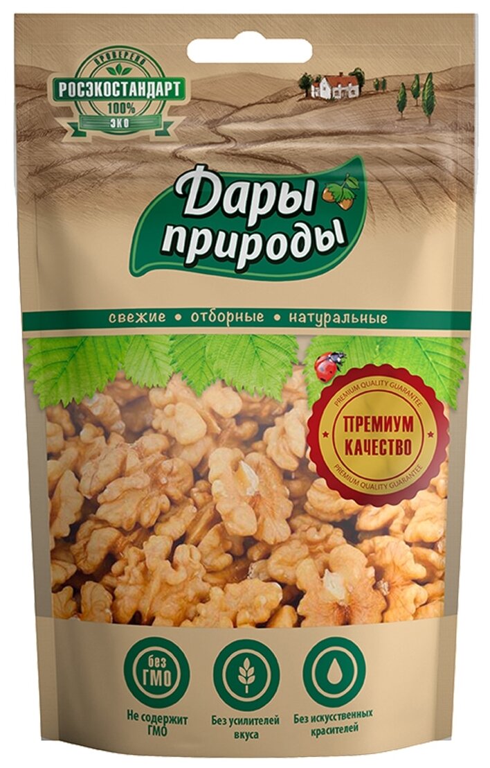 Грецкий орех Дары природы ядра 110г - фото №1