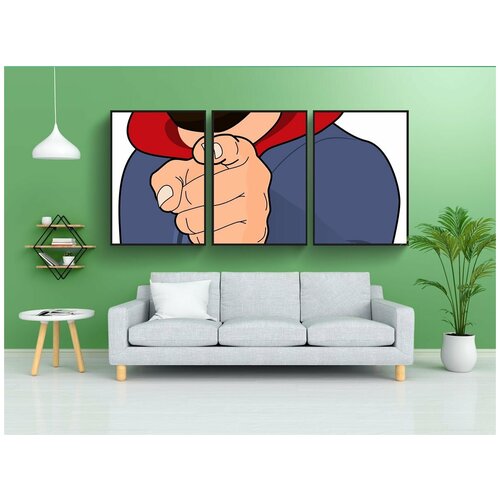 фото Набор модулных постеров для интерьера "палец, парень, я хочу тебя" 60x90 см. в тубусе, без рамки lotsprints