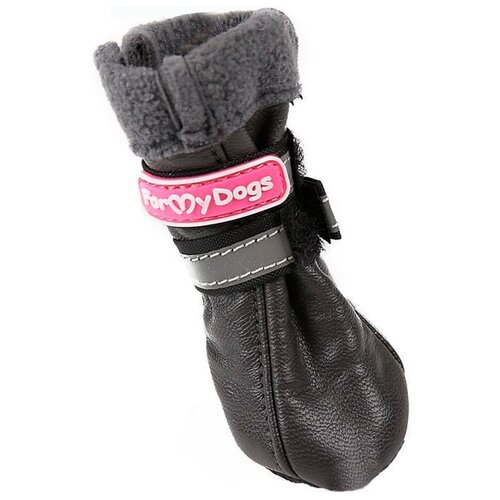 фото For my dogs сапоги для собак кожаные на флисе зимние темно-серые fmd618-2017 d.grey (0) formydogs