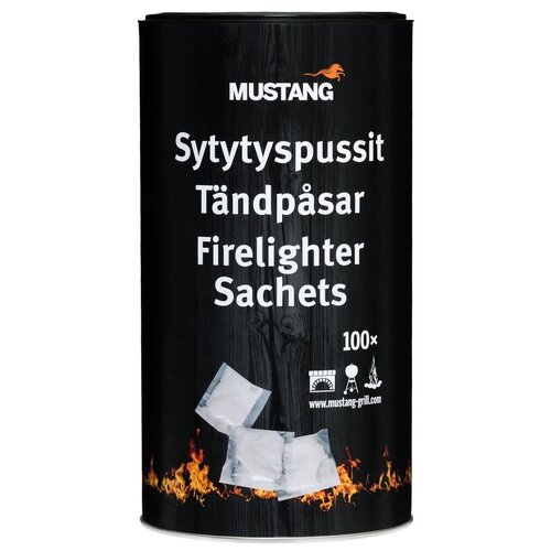 фото Сухое горючее firelighter bag odourfree, туба 100 пакетиков, mustang