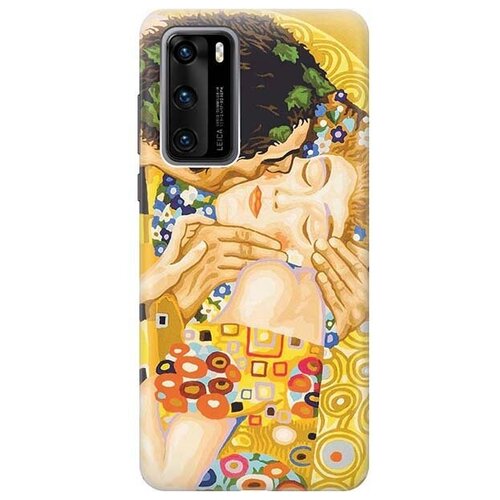 фото Ультратонкий силиконовый чехол-накладка для huawei p40 с принтом "поцелуй" gosso
