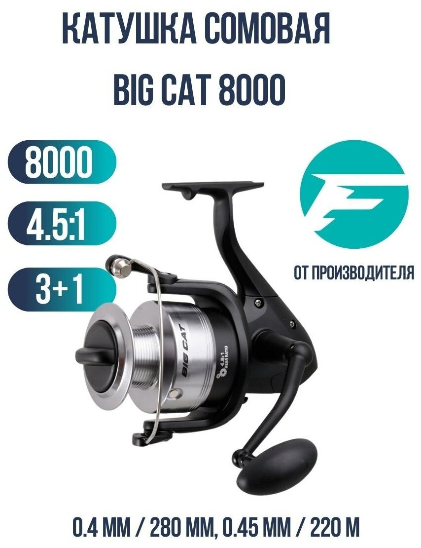 Катушка сомовая FLAGMAN Big Cat 8000 3+1ш. п.