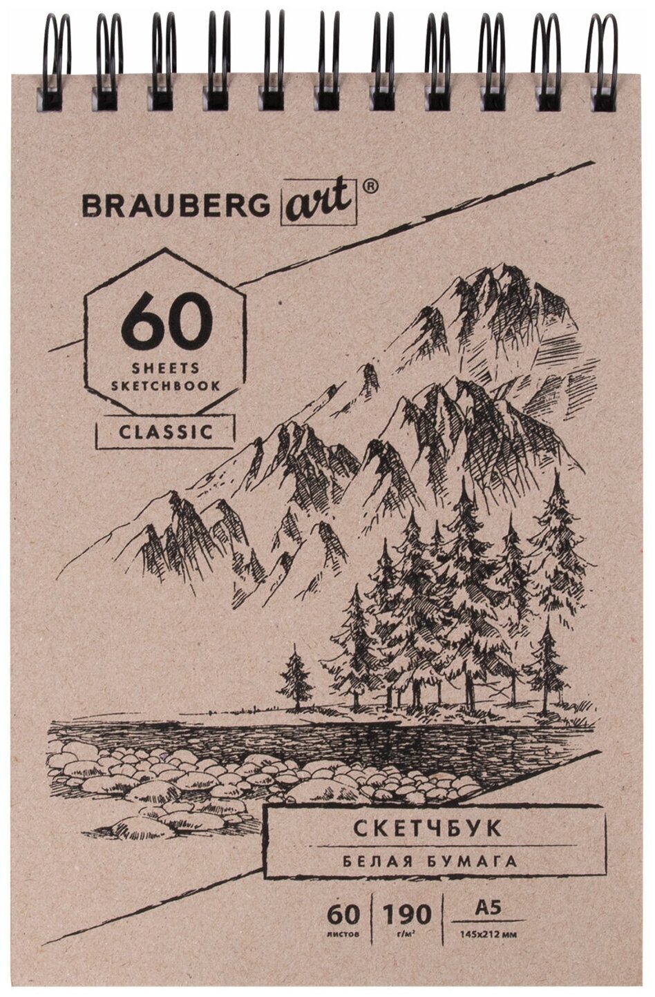 Скетчбук BRAUBERG 113851, комплект 5 шт.