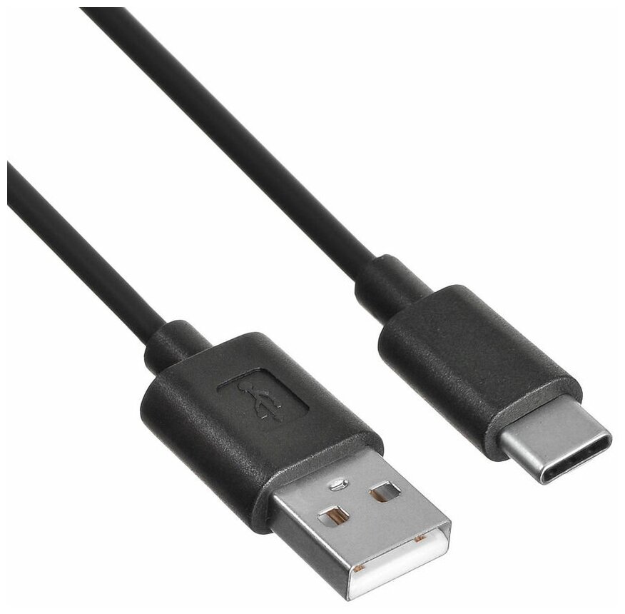 Кабель Buro USB Type-C (m) - USB (m), 0.8м, 2A, черный [usb-tc-0.8b2a]