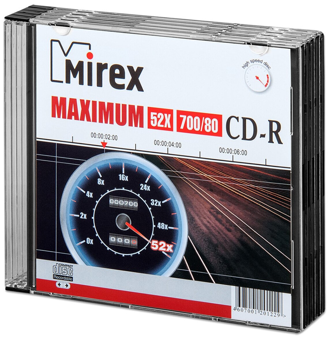 Диск Mirex CD-R 700Mb MAXIMUM 52X slim