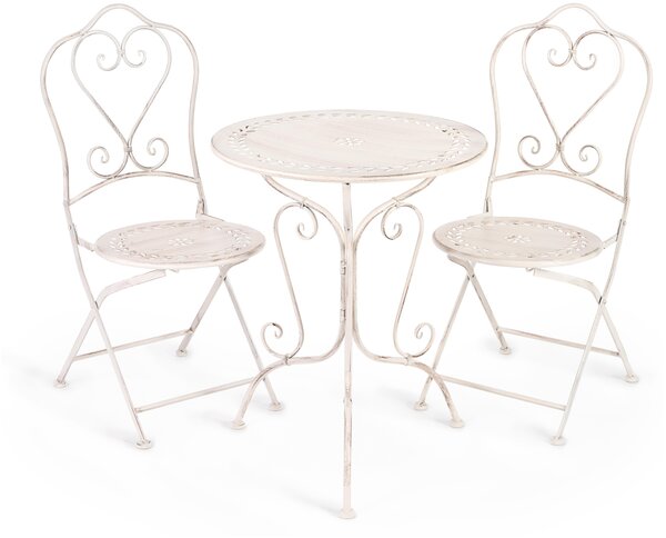 Комплект Secret de Maison (стол + 2 стула) Monique (mod. PL08-6241.6242) металл, стол:62*73, стул: 48*40*93, Античный белый (Antique White)