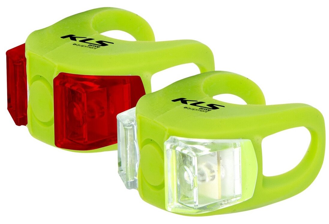 Kellys комплект освещения twins, 2 диода, 2 режима, батарейки в компл., цвет зелёный