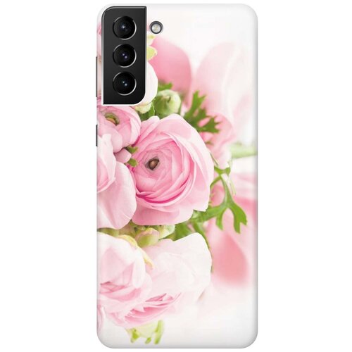 фото Ультратонкий силиконовый чехол-накладка для samsung galaxy s21 plus с принтом "розовые розы" gosso
