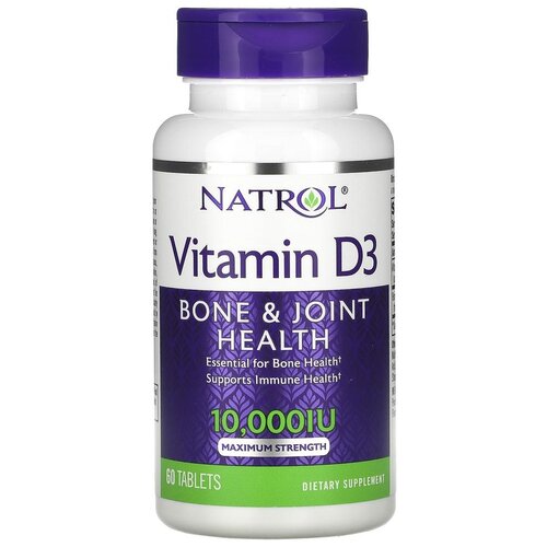 Таблетки Natrol Vitamin D3 Maximum Strength 10000 МЕ, 60 г, 10000 МЕ, 60 шт.