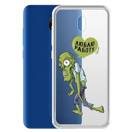фото Чехол-накладка krutoff clear case "люблю работу" для xiaomi redmi 8a krutoff group