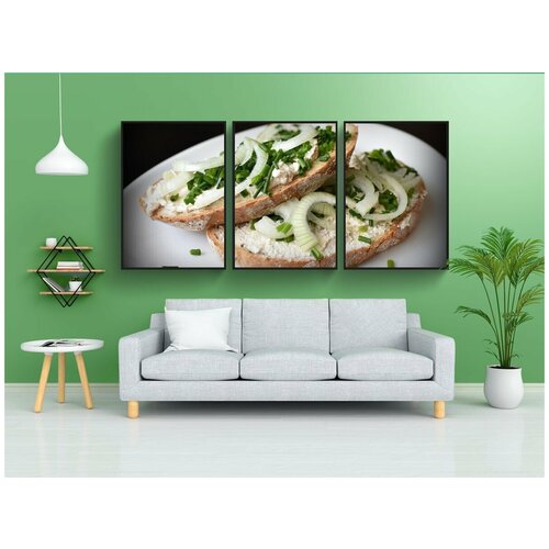 фото Набор модулных постеров для интерьера "бутерброд, сыр, плавленый сыр" 60x90 см. в тубусе, без рамки lotsprints