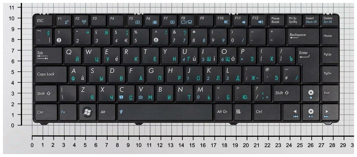Клавиатура для ноутбука Asus Nsk-Ub00r Русская черная без рамки