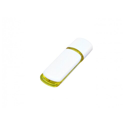 Промо флешка пластиковая с цветными вставками (16 Гб / GB USB 2.0 Желтый/Yellow 003 PL049)