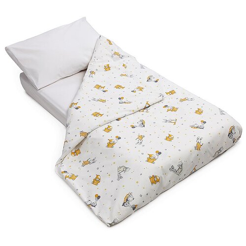 Детское постельное белье на кроватку 120*60 SWEET DREAMS MOSCOW RABBIT желтый