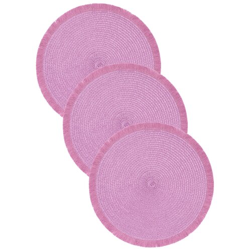 Набор салфеток 3шт LUCKY D35см лиловый с бахромой 450₽