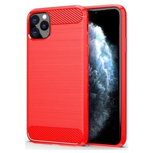 фото Чехол для iphone 11 pro max цвет red (красный), серия carbon от caseport
