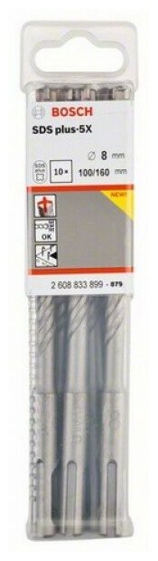 10шт Сверло Bosch SDS plus-5X (8x100x160) (2608833899)