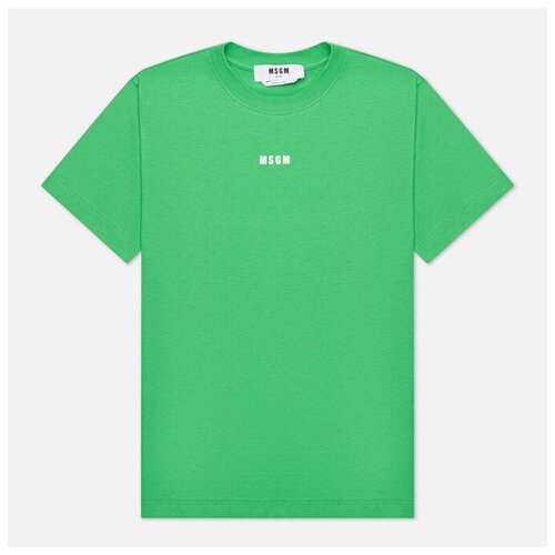 фото Женская футболка msgm micrologo seasonal crew neck зелёный , размер m