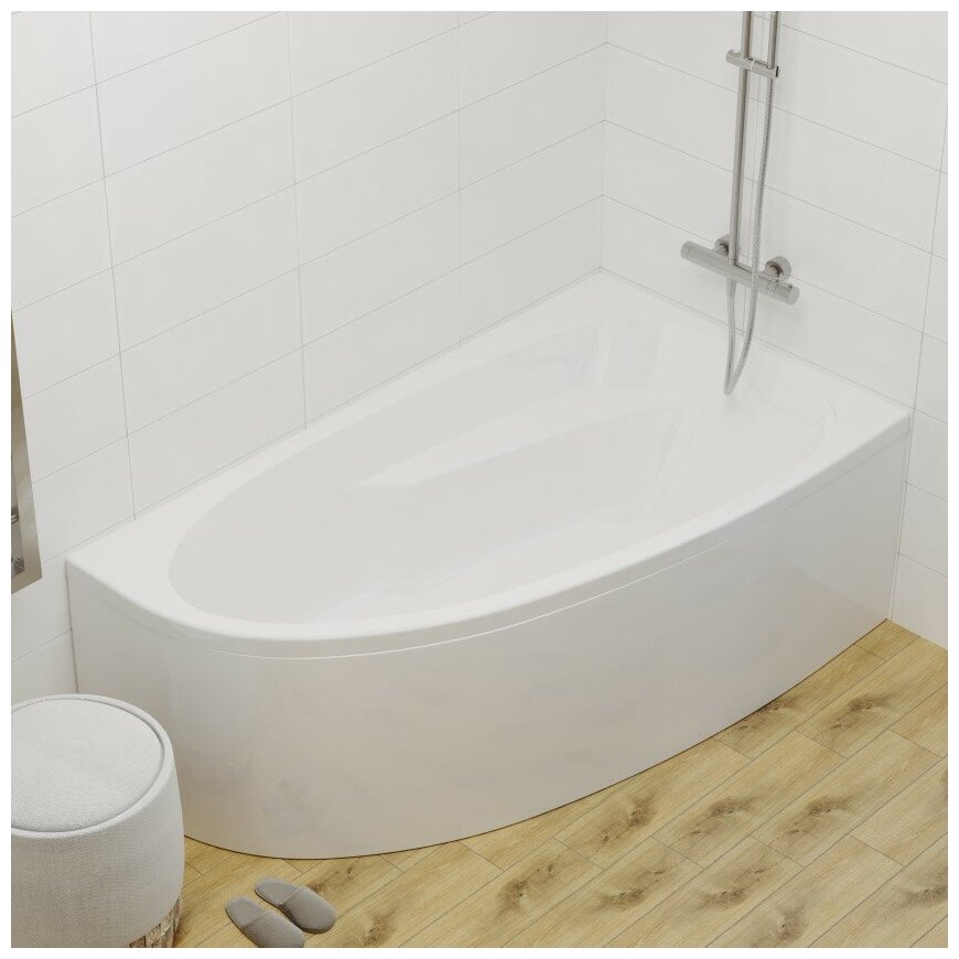 Акриловая ванна 1ACReal Мадрид -левая 150x95 с каркасом, белая