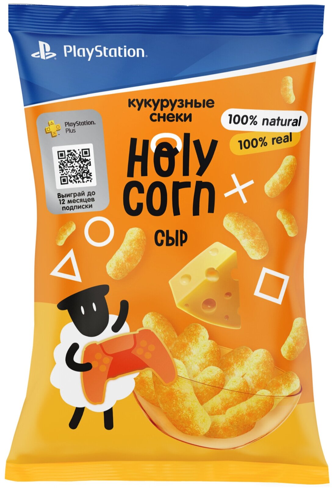 Снеки кукурузные палочки натуральные Holy Corn "Сыр" 50 г х 6 шт