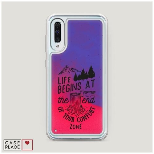 фото Чехол неоновый жидкий samsung galaxy a50 life begins at the end black case place