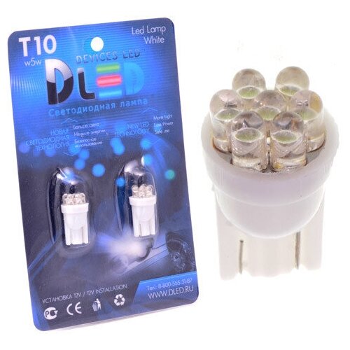 фото Автомобильные светодиодные лампы t10 - 5 - 7 dip- led (2шт dled