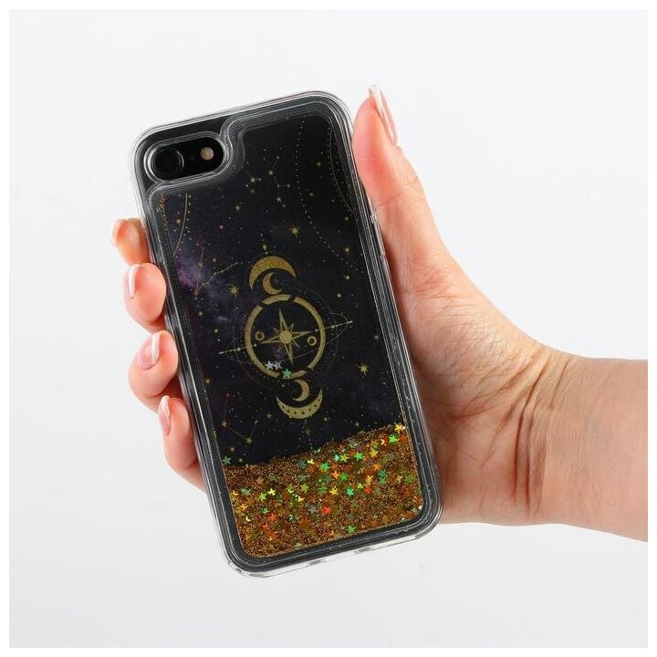 Чехол для телефона iPhone 7,8 с блёстками внутри Stars, 6.8 × 14 см - фотография № 5
