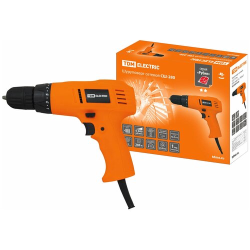 Шуруповерт сетевой СШ-280 280 Вт 125 Нм БЗП шнур 5 м Рубин TDM 191000₽