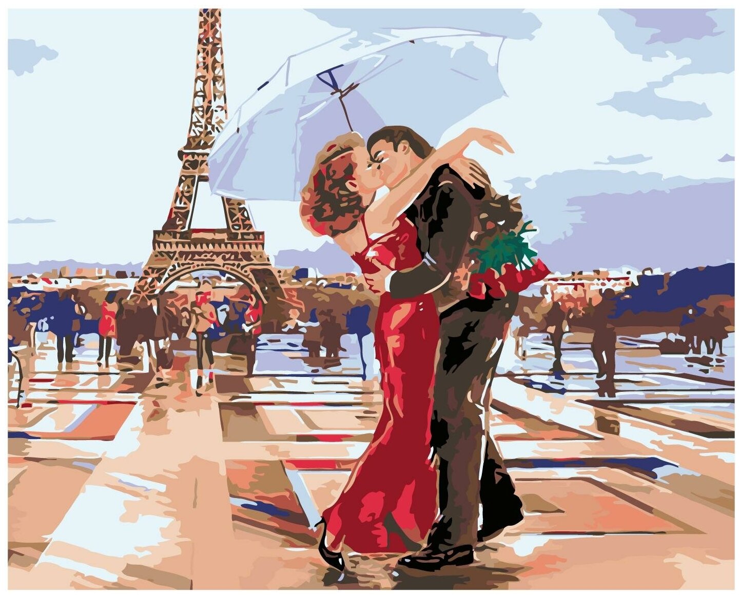 Атмосфера Парижа Раскраска по номерам на холсте Живопись по номерам
