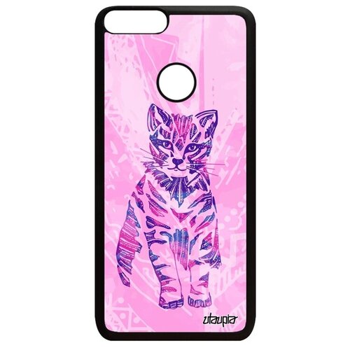 фото Противоударный чехол для мобильного // huawei p smart 2018 // "кот" котенок тигристый, utaupia, розовый