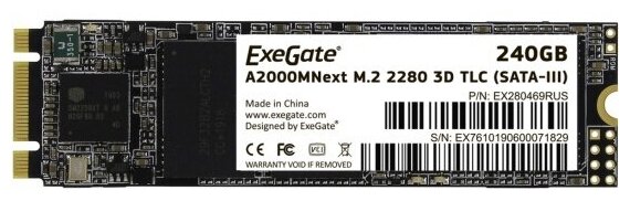 SSD диск Exegate A2000MNext 240 Gb M.2 2280 3D TLC (SATA-III)