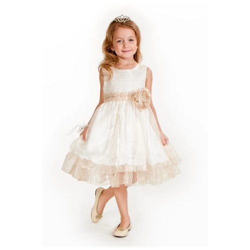 фото Платье cascatto, размер 7-8/122-128, бежевый