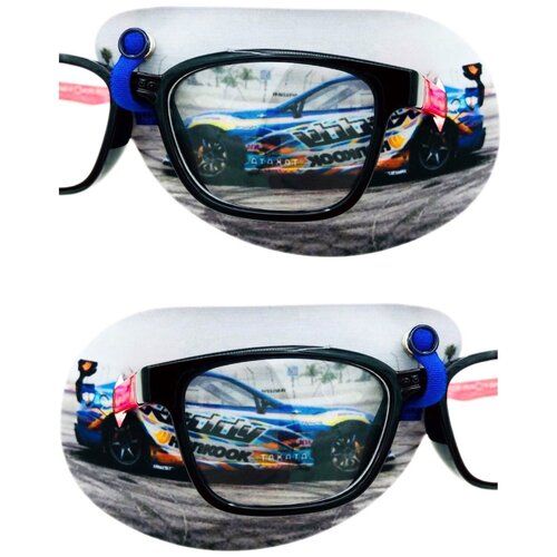 фото Окклюдер под очки "гоночная машина" на левый и правый глаз (в комплекте 2 шт) occlusionkids
