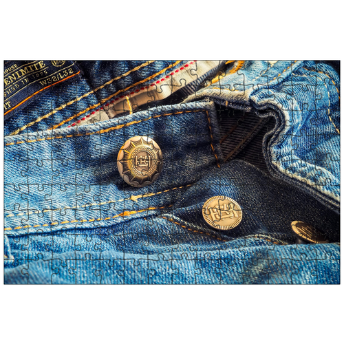 фото Магнитный пазл 27x18см."джинсы, штаны, брюки кнопки" на холодильник lotsprints