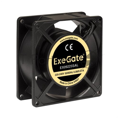 Вентилятор 220В ExeGate EX289005RUS EX09225SAL (92x92x25 мм, Sleeve bearing (подшипник скольжения), подводящий провод 30 см, 2500RPM, 34dBA) exegate ex289002rus вентилятор 220в exegate ex08038sat 80x80x38 мм sleeve bearing подшипник скольжения клеммы 2400rpm 36dba