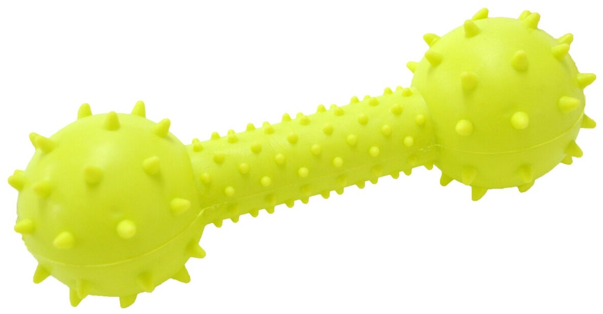 HOMEPET TPR 14 см игрушка для собак гантель с шипами и колокольчиком