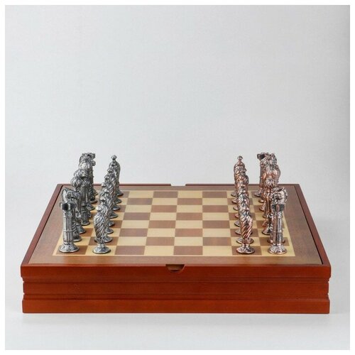 шахматы сувенирные морское сражение h короля 8 см h пешки 6 5 см 36 х 36 см Шахматы сувенирные Рыцарские h короля-8.5 см, h пешки-5.7 см, 36 х 36 см