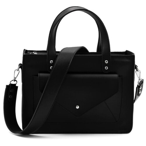 Сумка женская с карманом черная BARBARISbags