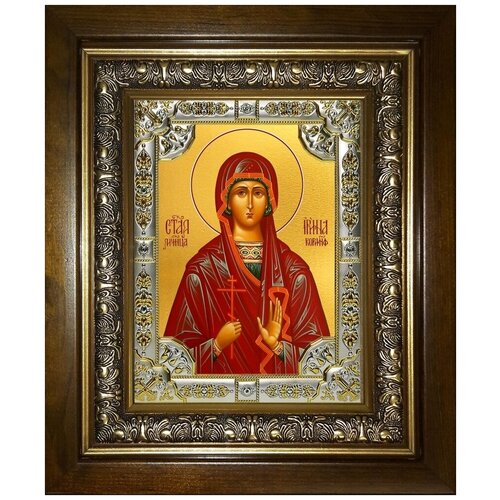 Икона Ирина Коринфская мученица в деревянном киоте