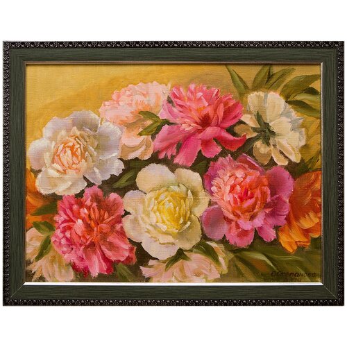 фото Картина маслом "пионы. алые" степанова русская живопись