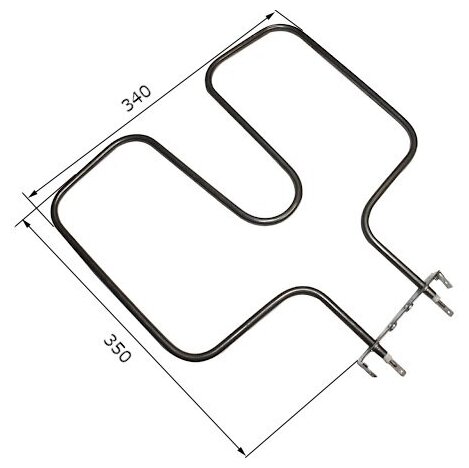 ТЭН для духовки 1200W, 230V, нижний (Электра, НовоВятка) 350х340 мм