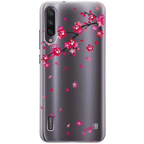 фото Ультратонкий силиконовый чехол-накладка transparent для xiaomi mi a3 / cc9e с 3d принтом "sakura" gosso